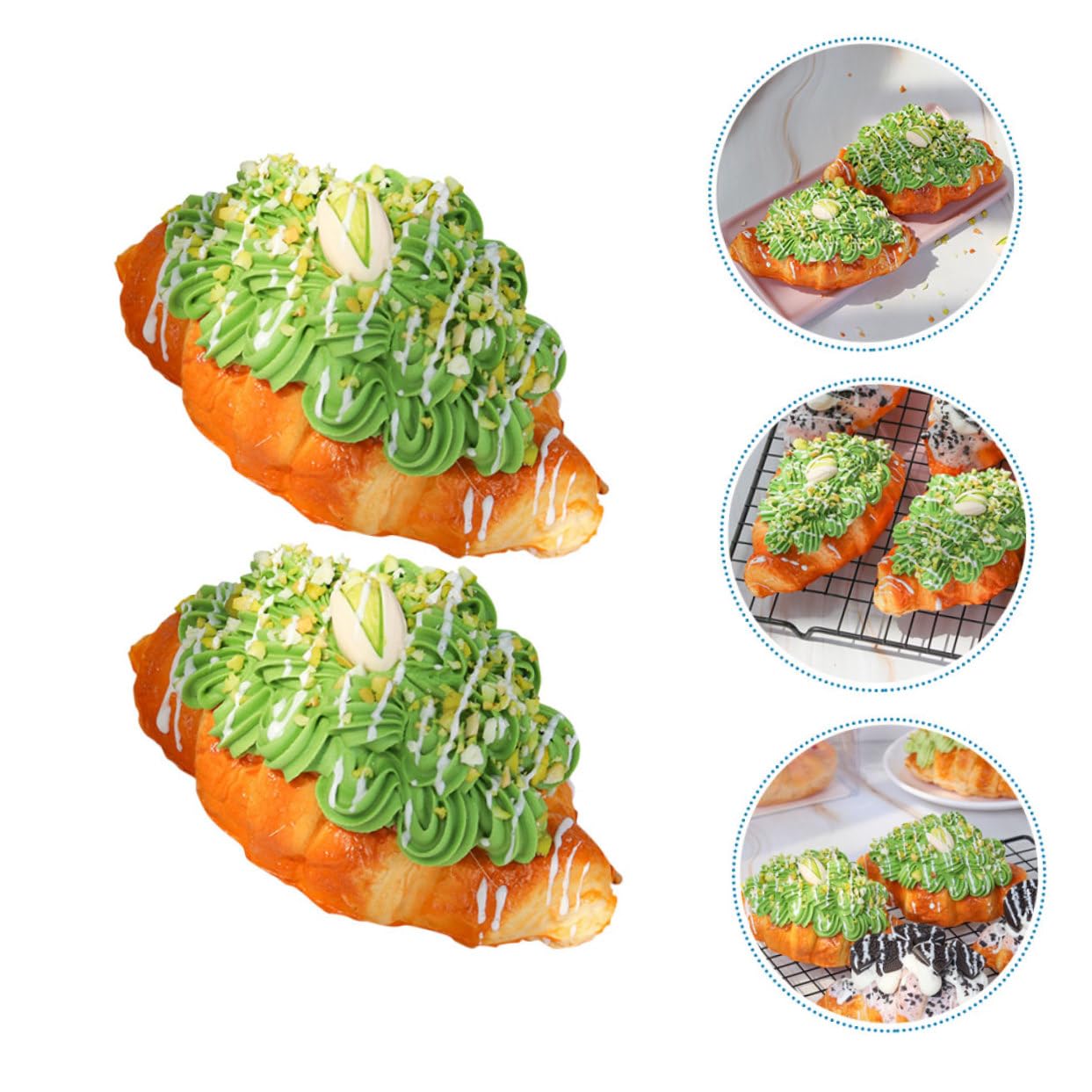 Simulation Bread Model Fake Bread Props Life-Like Pu Bread for Photography Decor Croissant