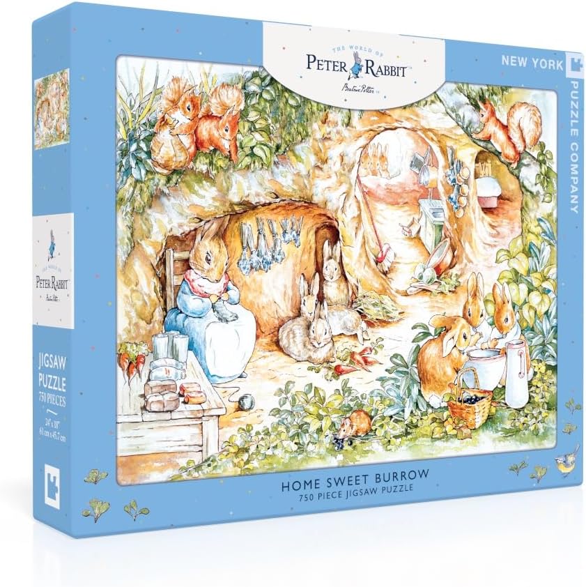 New York Puzzle Company - Beatrix Potter Home Sweet Burrow - 750 Piece Jigsaw Puzzle for Adults by Beatrix Potter