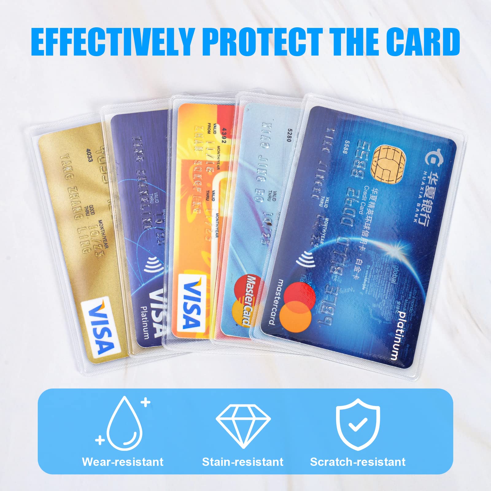 Vicloon Protectora Tarjeta de Crédito, 30Pcs Protector de Tarjeta PVC, Tarjetero Transparente Mate, Fundas para Tarjetas de Crédito, Tarjeta Bancaria, Tarjeta de Identificación