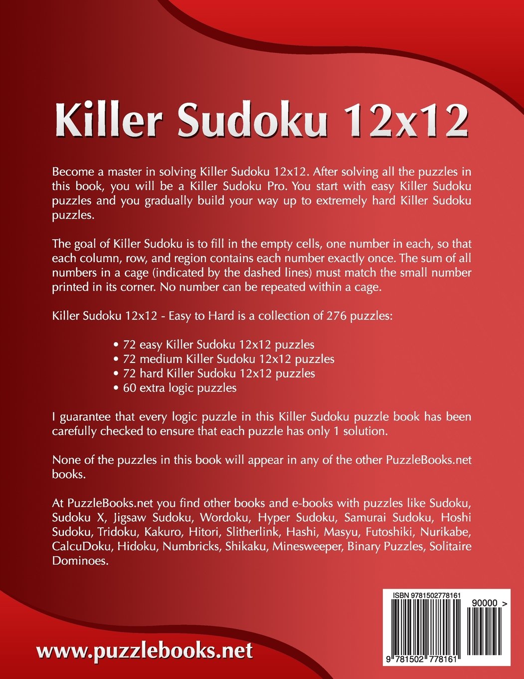 Killer Sudoku 12x12 - Easy to Hard