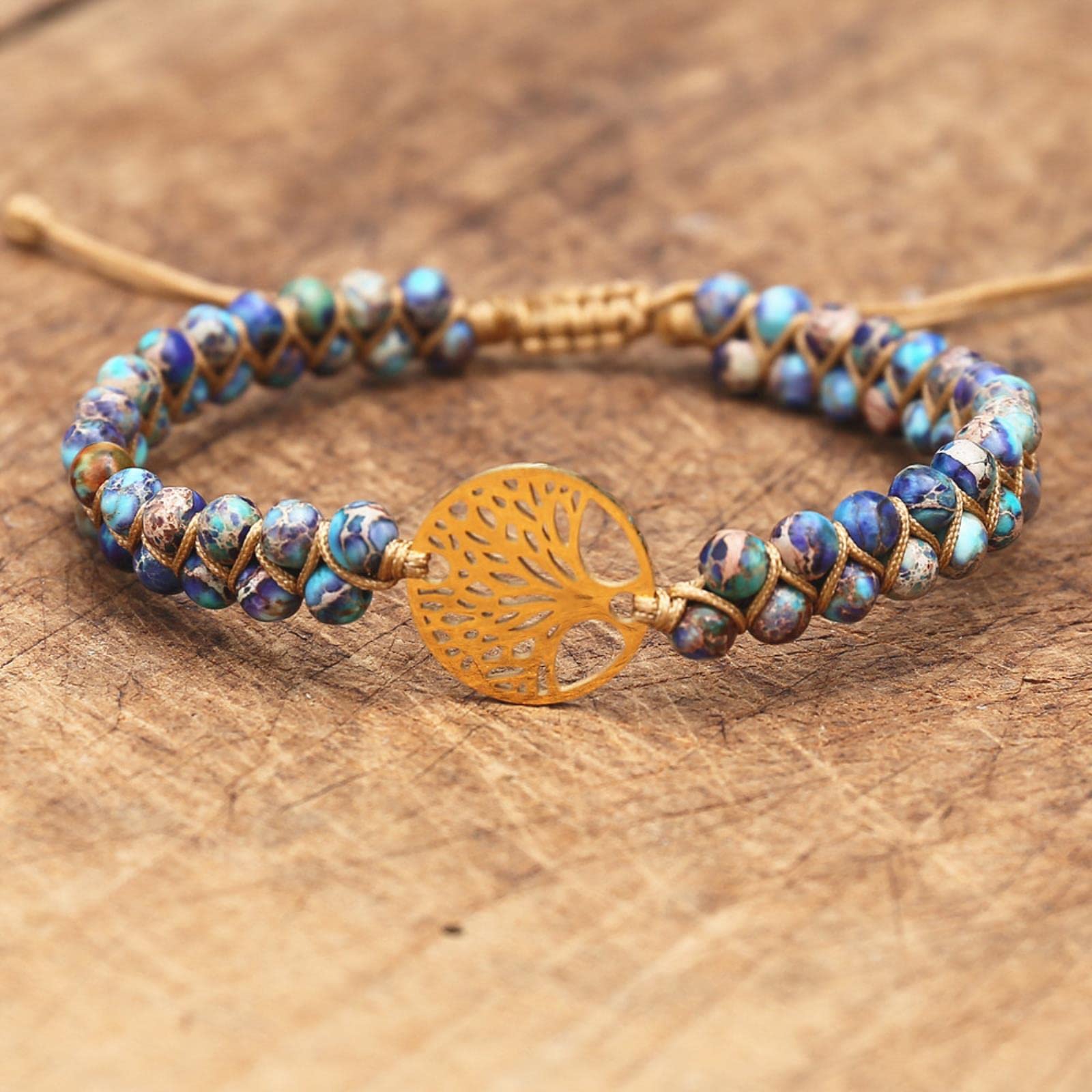 Braccialetti Boho Braccialetto Di Perline Regolabile In Pietra Naturale Fatta A Mano Boho 5 Wraps Bracciale Bracciale Vintage Tessuto Braccialetto Impilabile Braccialetto Yoga Gioielli .Tik Tok Beaded