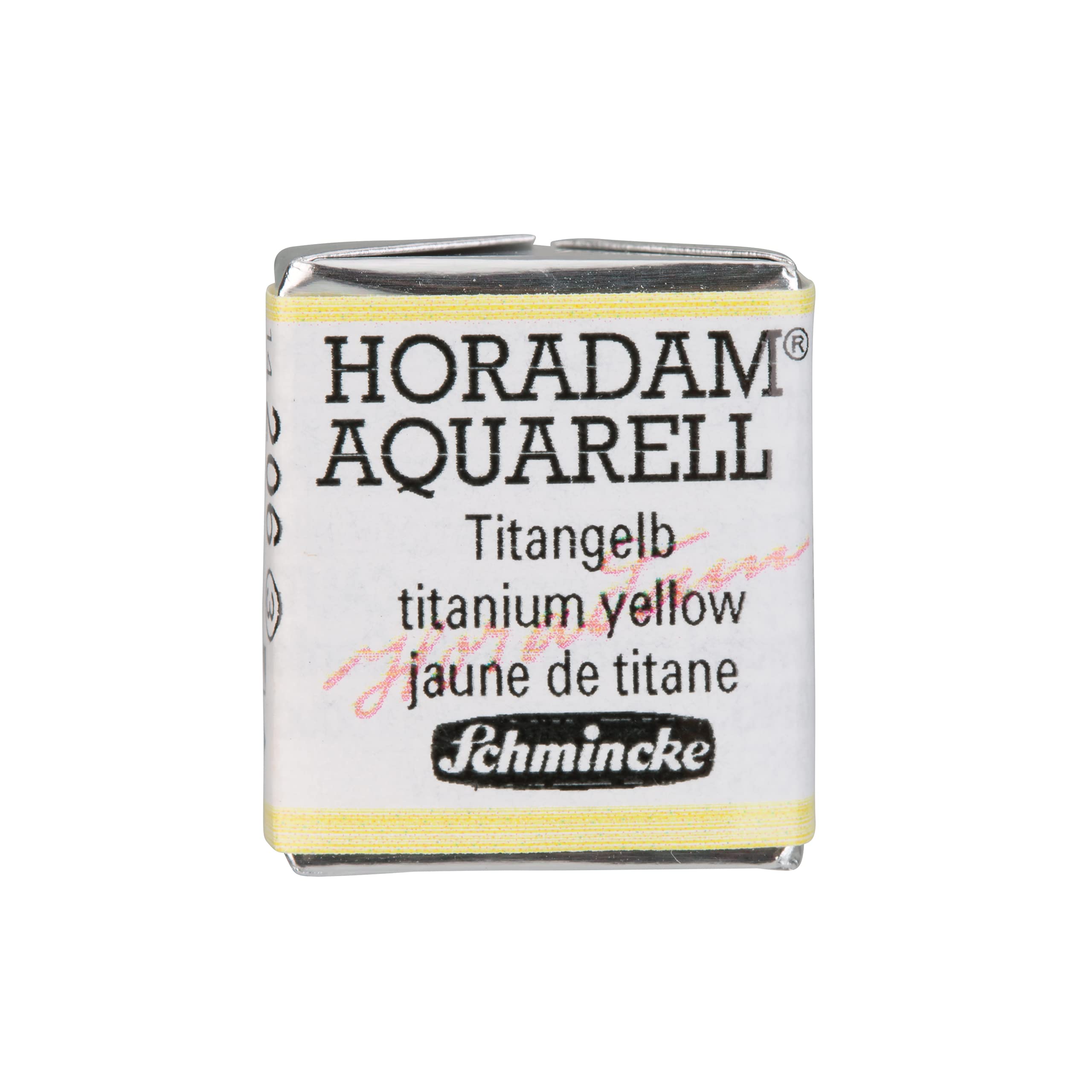 Schmincke - HORADAM® AQUARELL - finest artists' watercolours, 206 Titanium yellow, 14 206 044, 1/2 pan — image 1