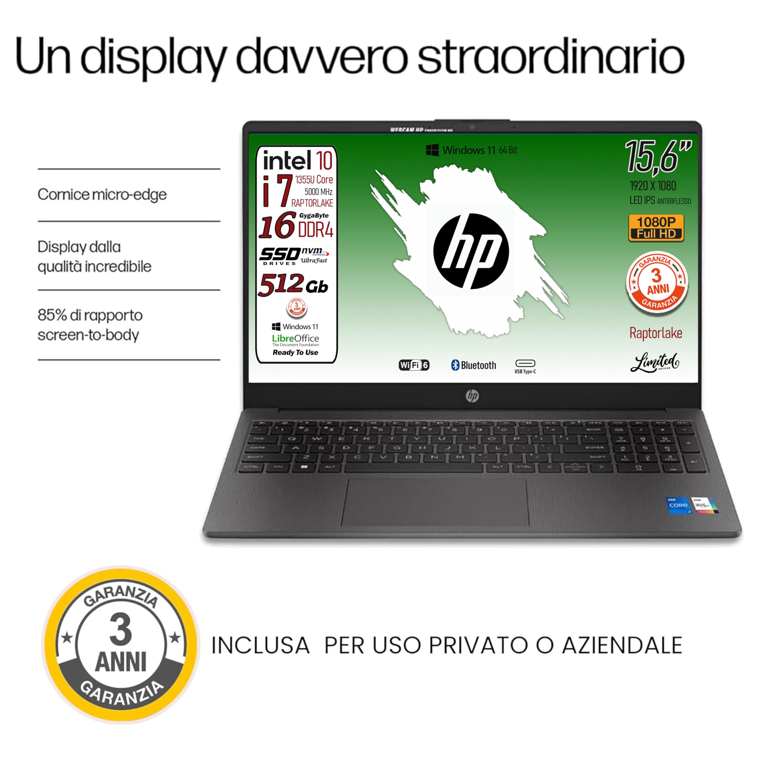 Laptop 13ª Gen Intel Core i7 16Gb 512Gb SSD 15.6