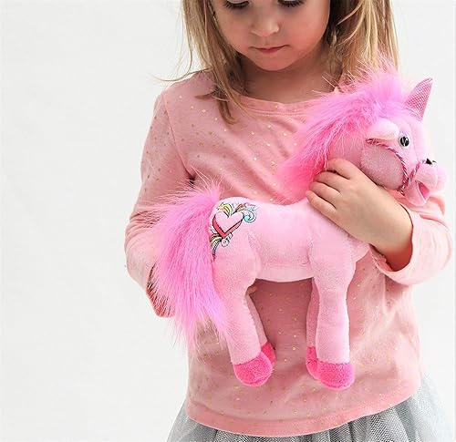 Miniatura 9 de Peluche mágico de unicornio rosa para niñas, 11 pulgadas