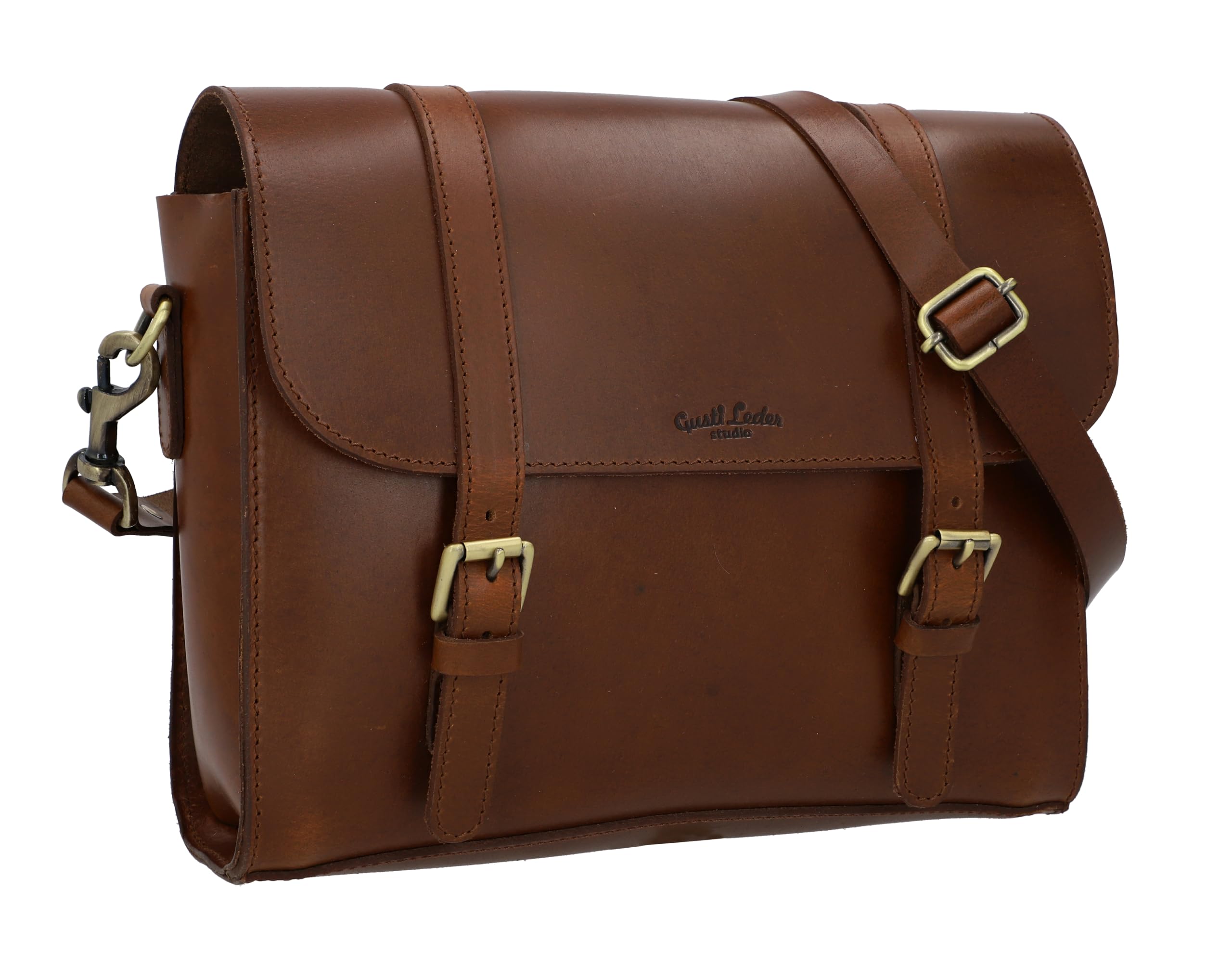 Gusti Lenkertasche Leder - Baden C. Umhängetasche Fahrradtasche Tasche Ledertasche Vintage Braun Leder