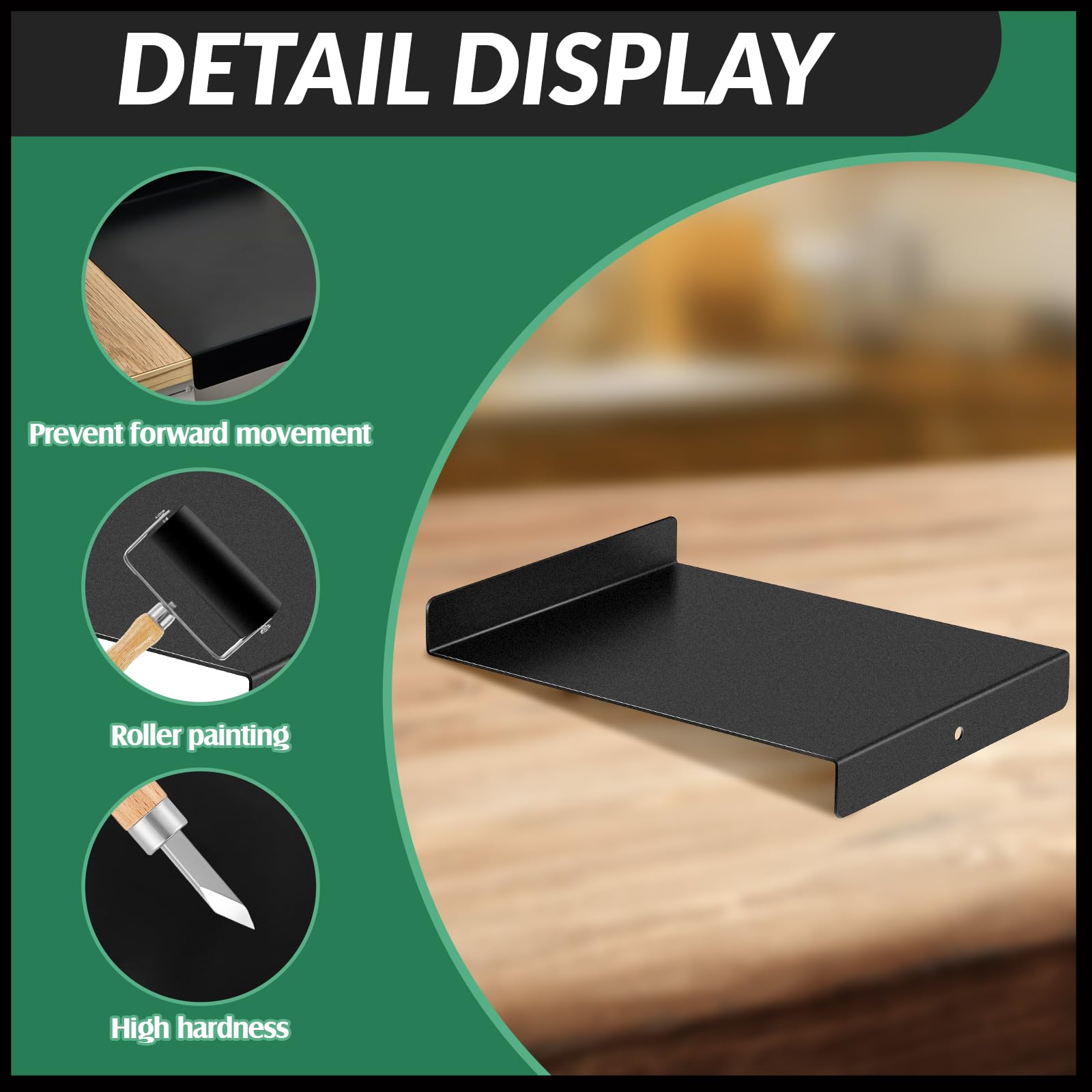 Suzile Block Printing Kit Include 1 Pcs Bench Hook and Inking Plate 2 Pcs Linoleum Block 1 Set Linoleum Cutter with 6 Type Blades 1 Brayer Roller for Carving Printmaking Stamp Tools - Image 3