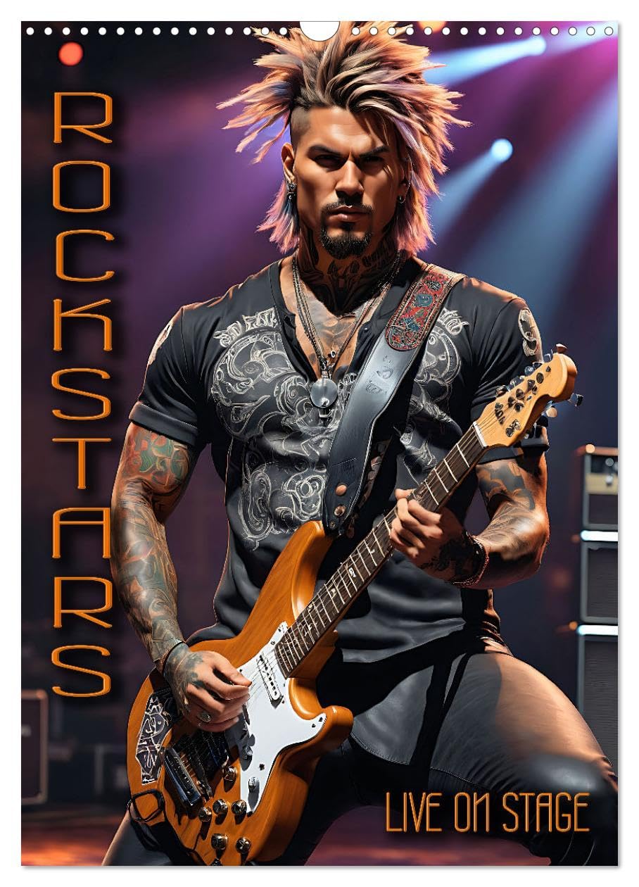 Rockstars - Live on Stage UK-Version (Wall Calendar 2026 DIN A3 Portrait), CALVENDO 12 Month Wall Calendar