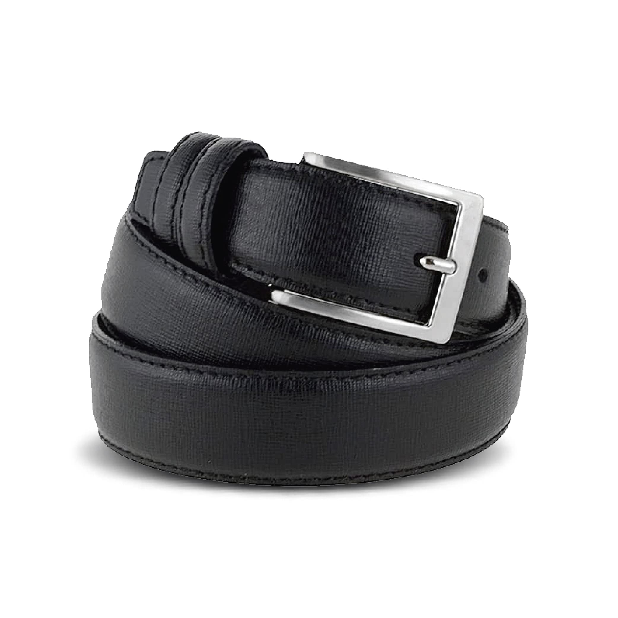 La Bottega del Calzolaio Men’s Saffiano Leather Belt – 3.5 cm Wide Formal Handmade Belt for Men – Premium Quality Genuine Leather – Made in Italy – Elegant and Durable Dress Belt