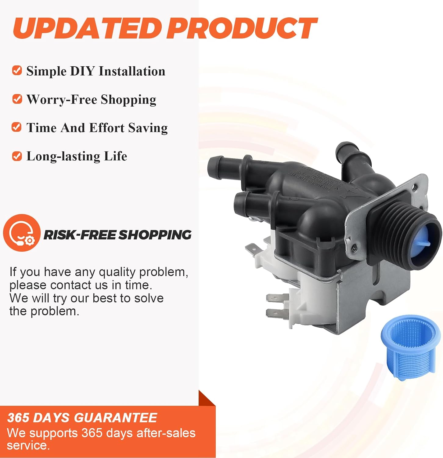 5221ER1003A 5220FR2075L OE'M Cold Water Inlet Valve by Beaquicy- Replacement for LG Tromm Kenmore Front Load Washers- 5221ER1003C 5221ER1003D Triple Solenoid Cold Water Inlet Valve Assembly