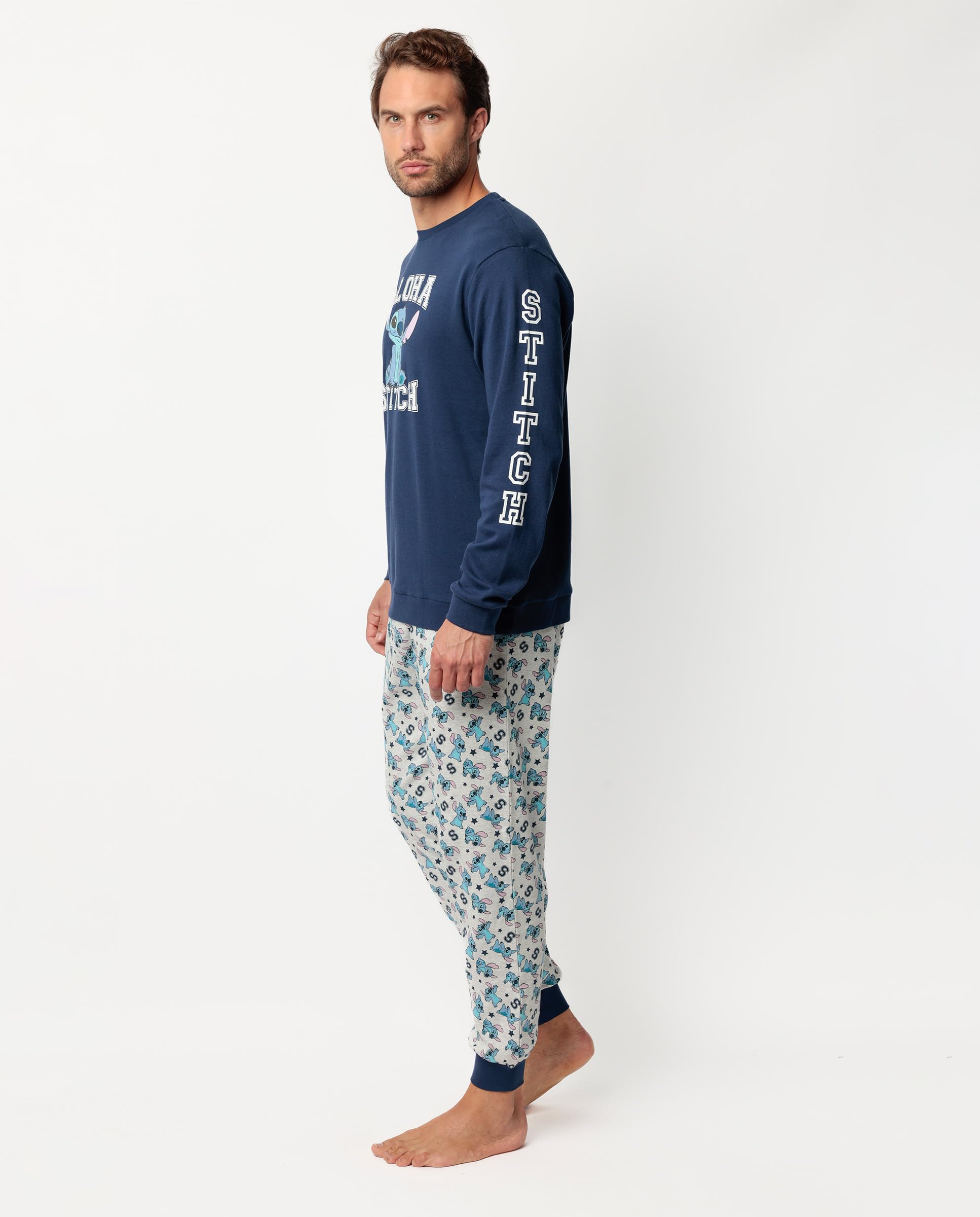 Disney Aloha Stitch Schlafanzug für Herren, langärmlig