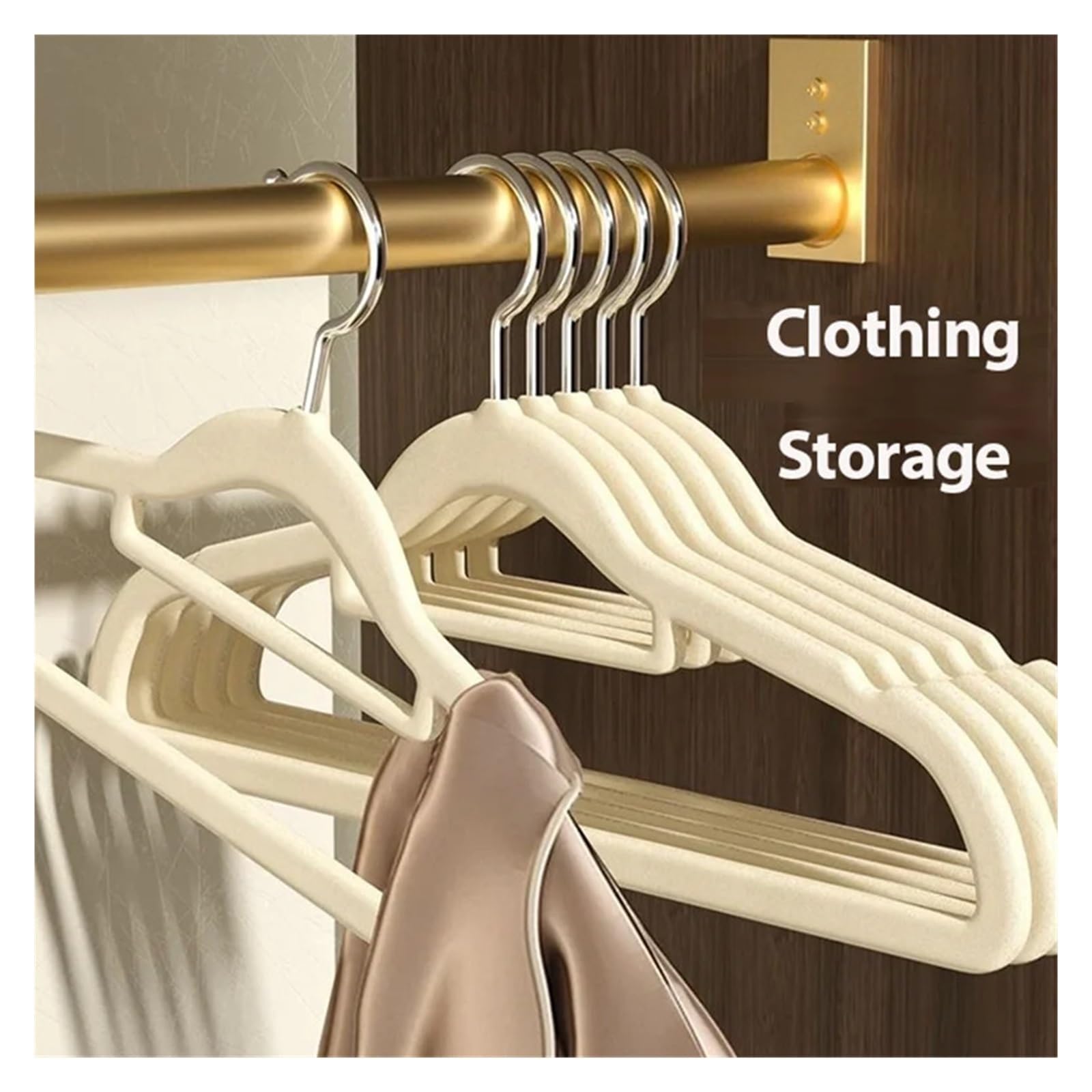 Samt Kleiderbügel 10 Stück beflockte Kleiderbügel for Zuhause, rutschfeste Samt-Kleiderbügel, Mantel-Kleiderbügel, Starke Racks(Grey-10Pcs)