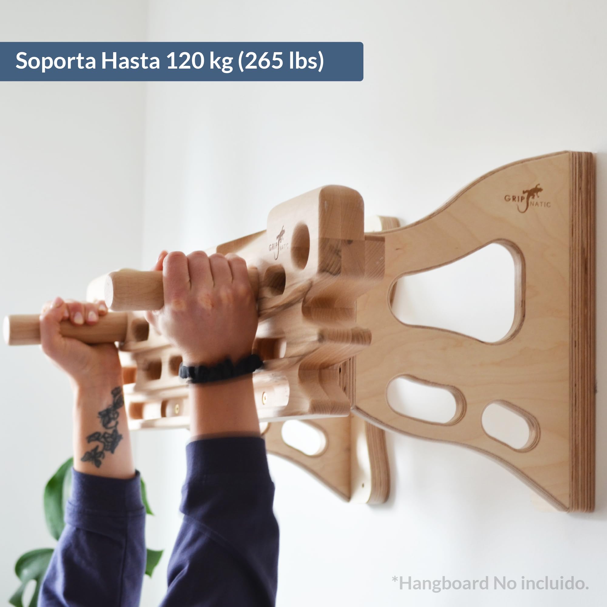 Soporte de Pared para hangboards – Montaje Mural para Tabla de Entrenamiento – Compatible con fingerboards estándar de Escalada – Capacidad de Carga 120 kg
