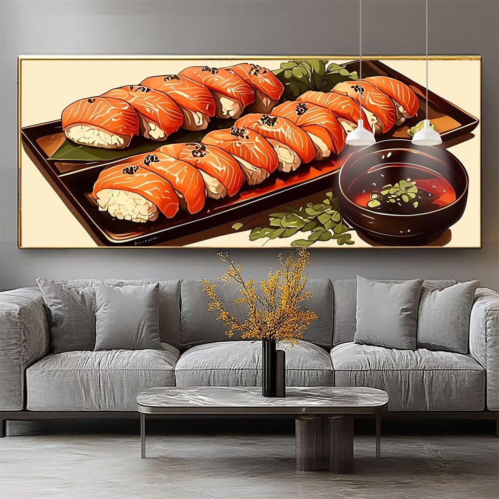 Diament Malarstwo Żywność Diament Malarstwo Dorosły Duży Format 80x160cm Zestaw do malowania diamentami Haft Ryba DIY 5D Koralik Diament Klejenie Mozaika Cyrkonie Klejnoty Dekoracja domu Prezent 0