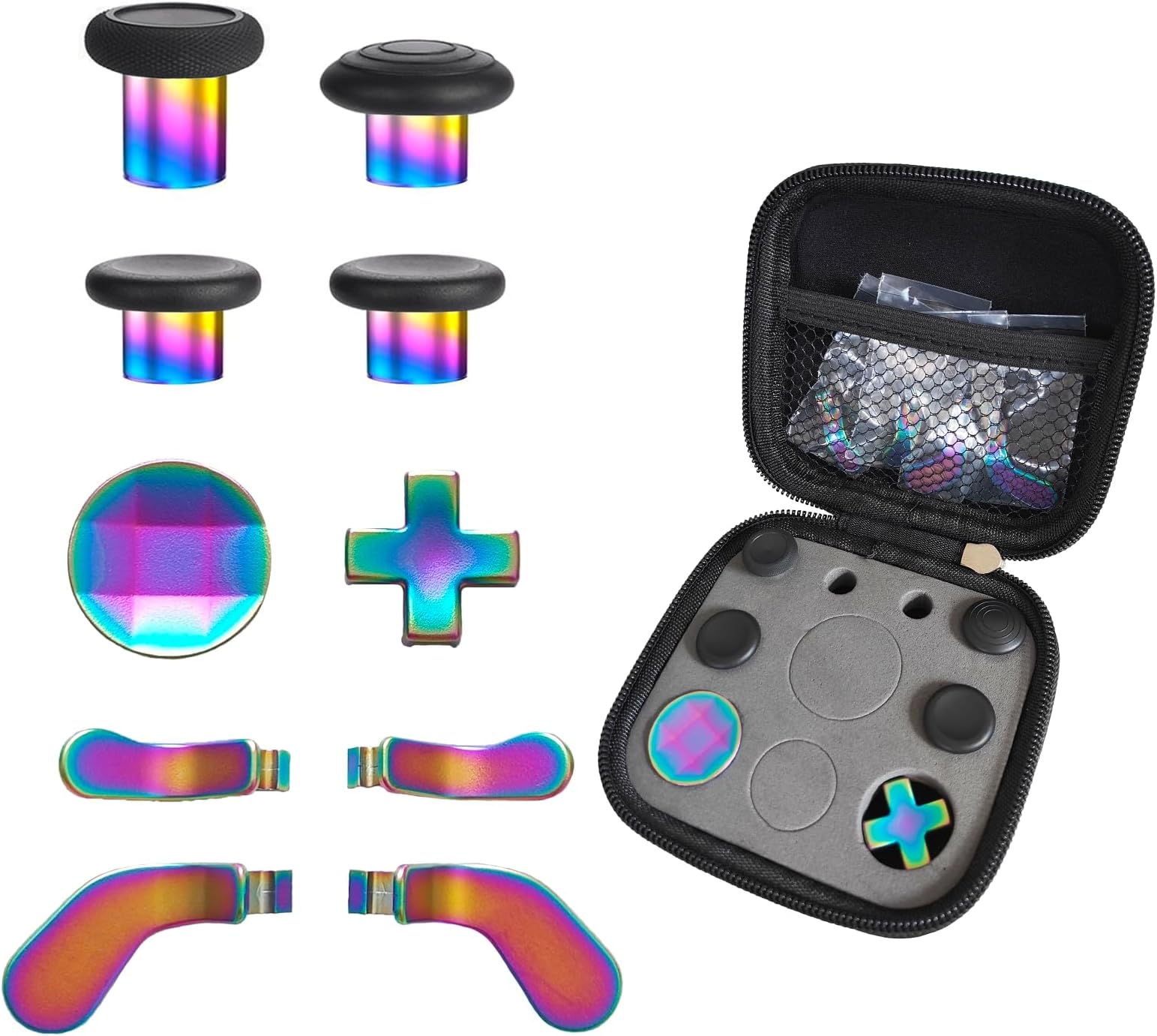 Thumbsticks D-pads Paddles Trigger Buttons Replacement for Elite Series 2 Model1797 & Elite Series 2 Core Controllers (10 IN 1 Rainbow)