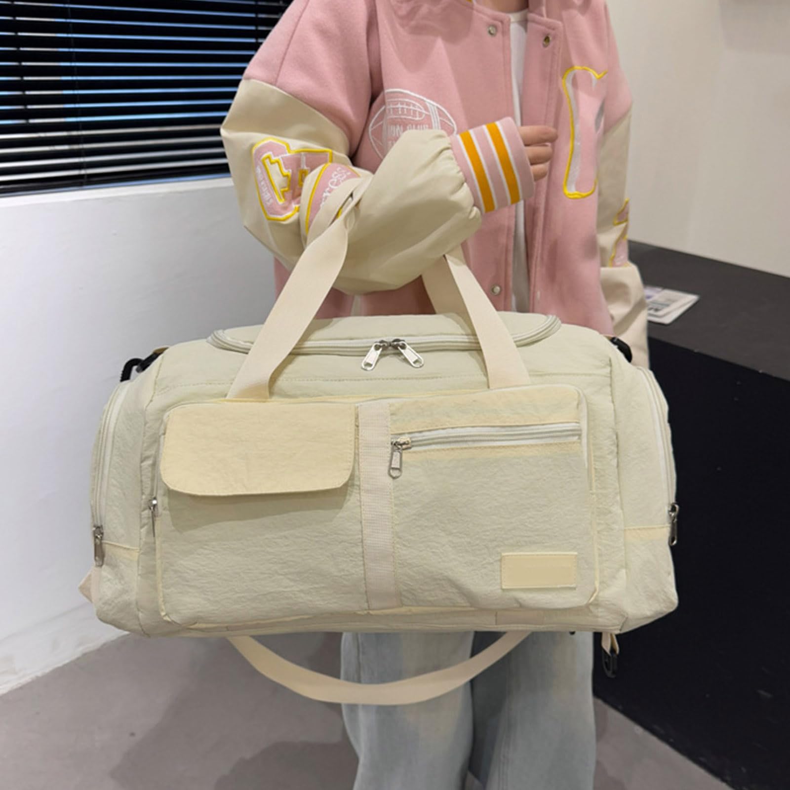 Bolsa de Gran Capacidad para Fitness, Mochila Plegable para Equipaje de Viaje, para Fines de Semana, para Vacaciones, Fitness, Gimnasio