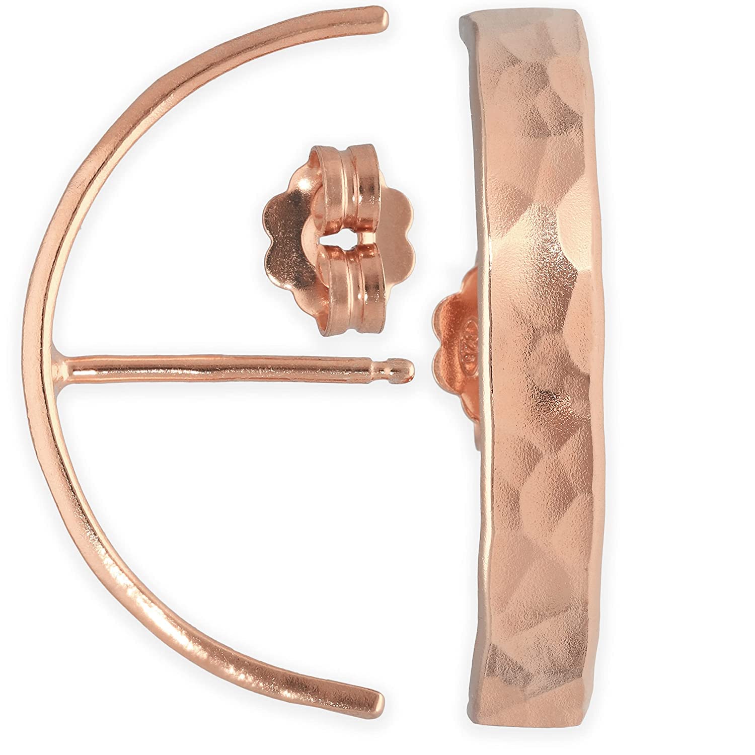 Pozłacane 24K Geometryczne Kolczyki Wkrętki ze Srebra 925 - Minimalistyczne Huggie - Beznikitalowe i Hipoalergiczne - Handmade by Emmanuela