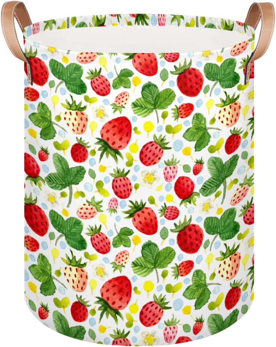 Strawberry Laundry Baske Decor Clothes Hamper Storage Basket