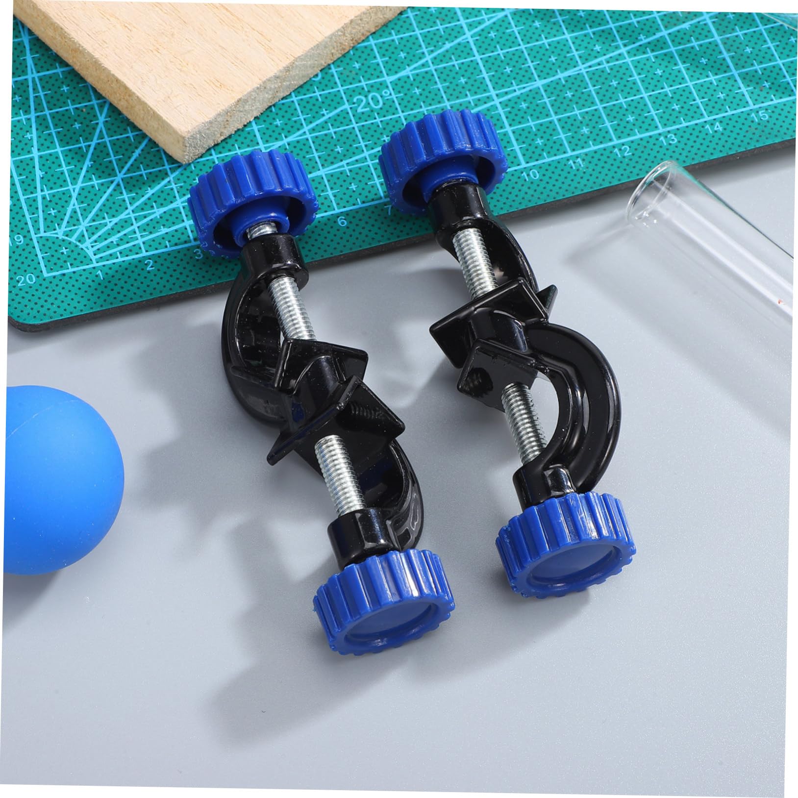 ABOOFAN Support de Pince Réglable en Alliage Tête Bossée Bleu, Robuste et Largement Utilisé, pour Laboratoires et Usines, Lot de 2 Pièces
