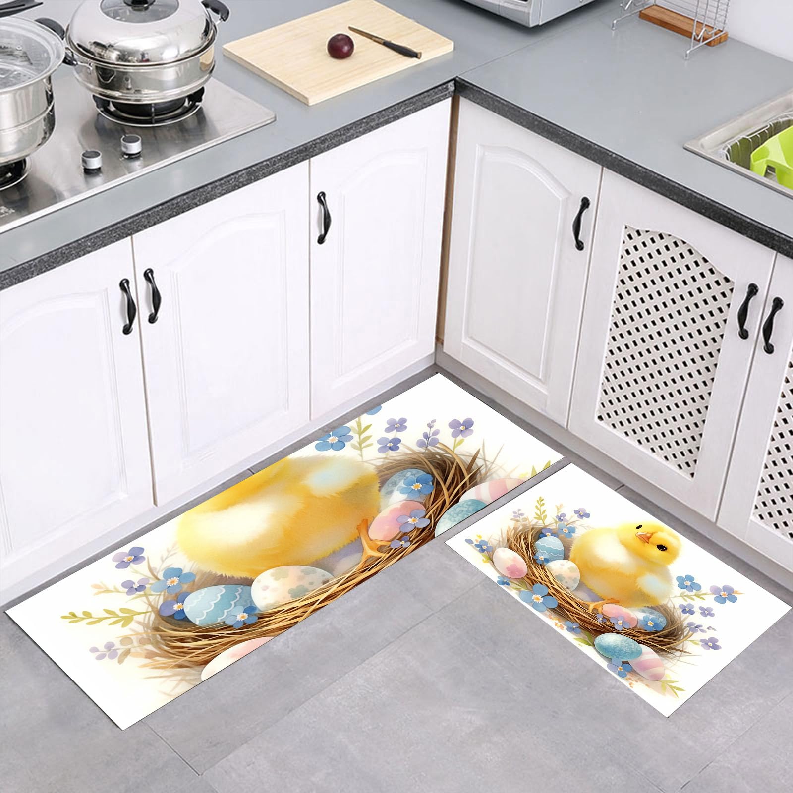 Alfombras de cocina de 2 piezas antideslizantes, tapetes antifatiga de 43x150cm