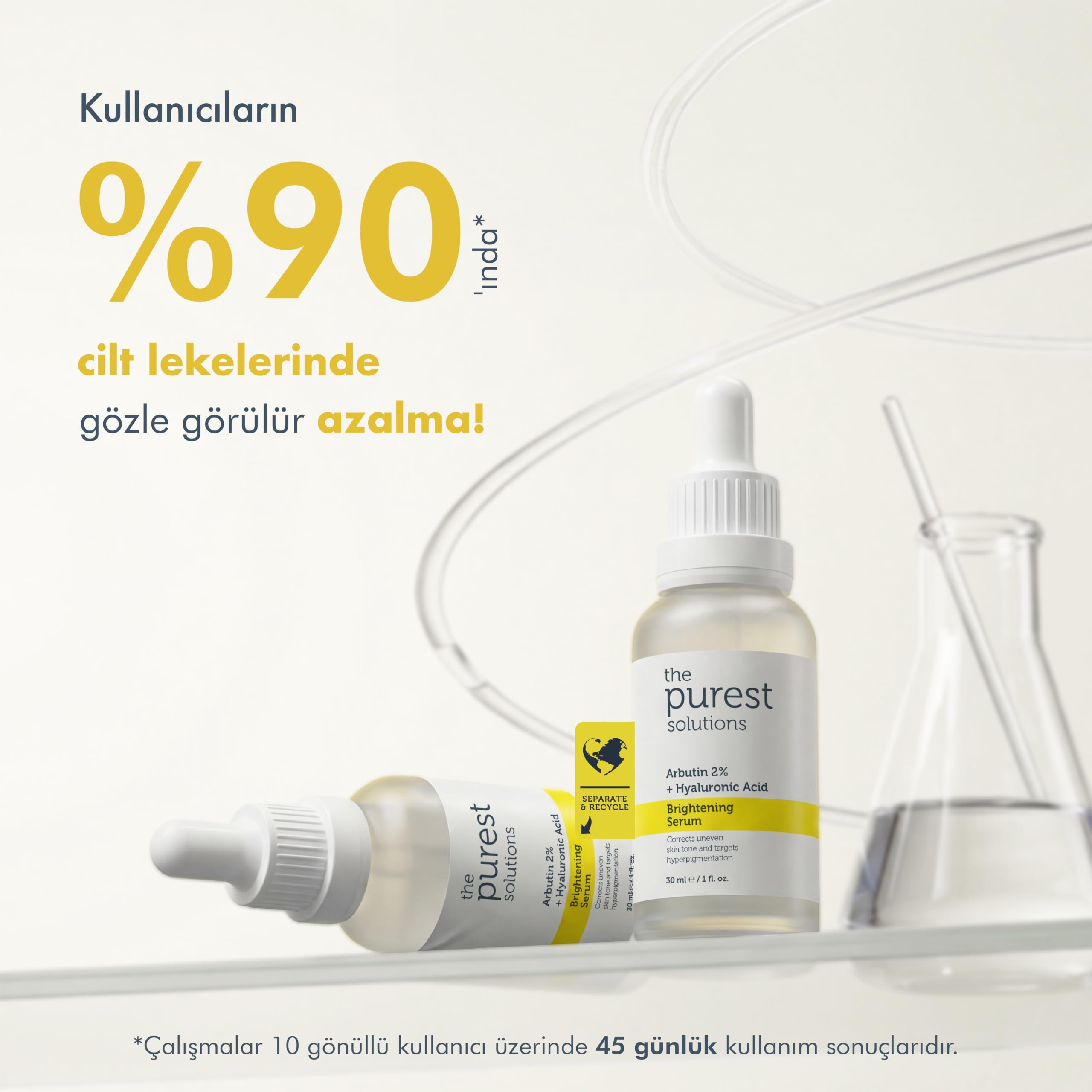 The Purest Solutions, Leke Karşıtı ve Leke Görünümü Önleyici Arbutin Cilt Bakım Serumu 30 ml (Arbutin%2 + Hyaluronic Acid)