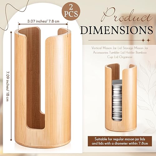 Miniatura 9 de Suclain 2 organizadores de tapas de tarro Mason (uno para boca ancha y uno para boca normal), tapa vertical para frascos de masón, accesorios para