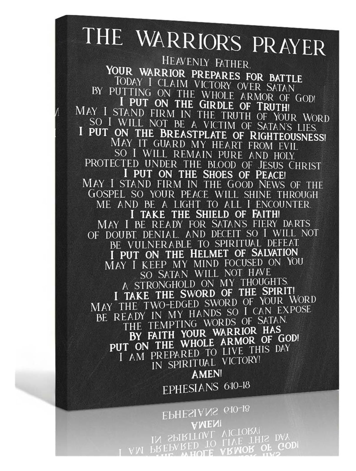 EKFBQBGW Christian Prayer Wall-Art Biblical Quote for Strength and Courage Inspirational Home Decor Print for Bedroom Office or Church Unframed,12x18inch(30x45cm)
