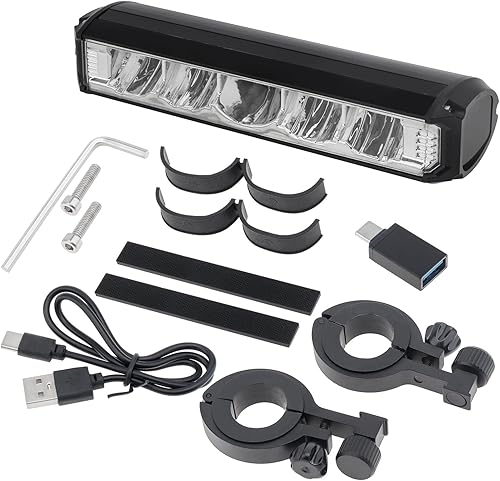 Miniatura 1 de Luz de bicicleta de 5600 lúmenes, 10000 mAh USB-C, luces de bicicleta recargables con cargador de energía, 5 luces LED IPX5 impermeables para