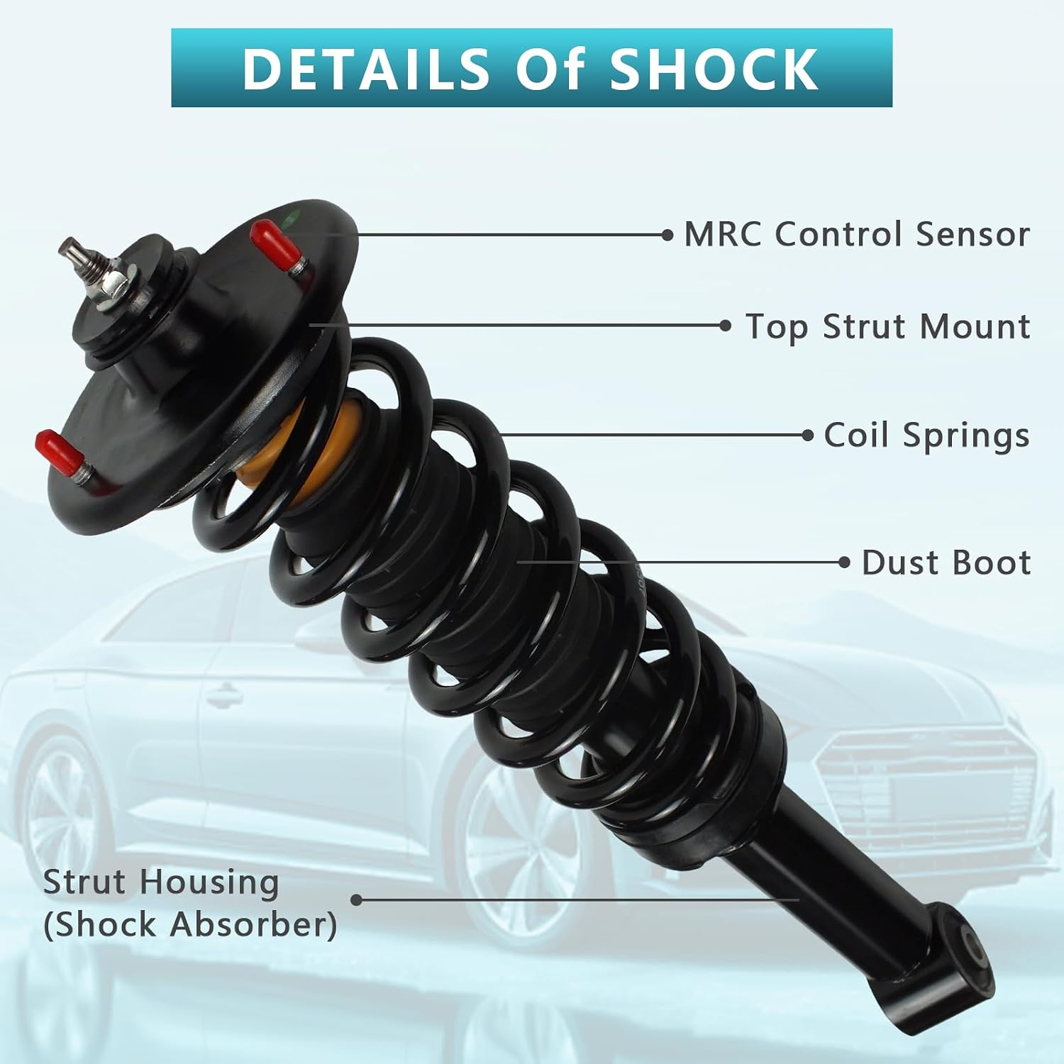 Rear Coil Spring Shock Absorber Struts Replacement for Land Rover Discovery 3 L319 2004 2005 2006 2007 2008 2009 Without EDC RPD500046 (2PCS)
