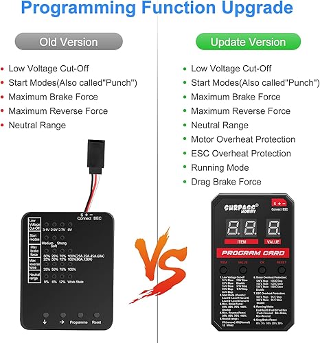 Vista 17 de Surpass Hobby Tarjeta de programación RC Car Controlador de velocidad electrónico Programador Tarjeta de programa LED solo compatible con Supass