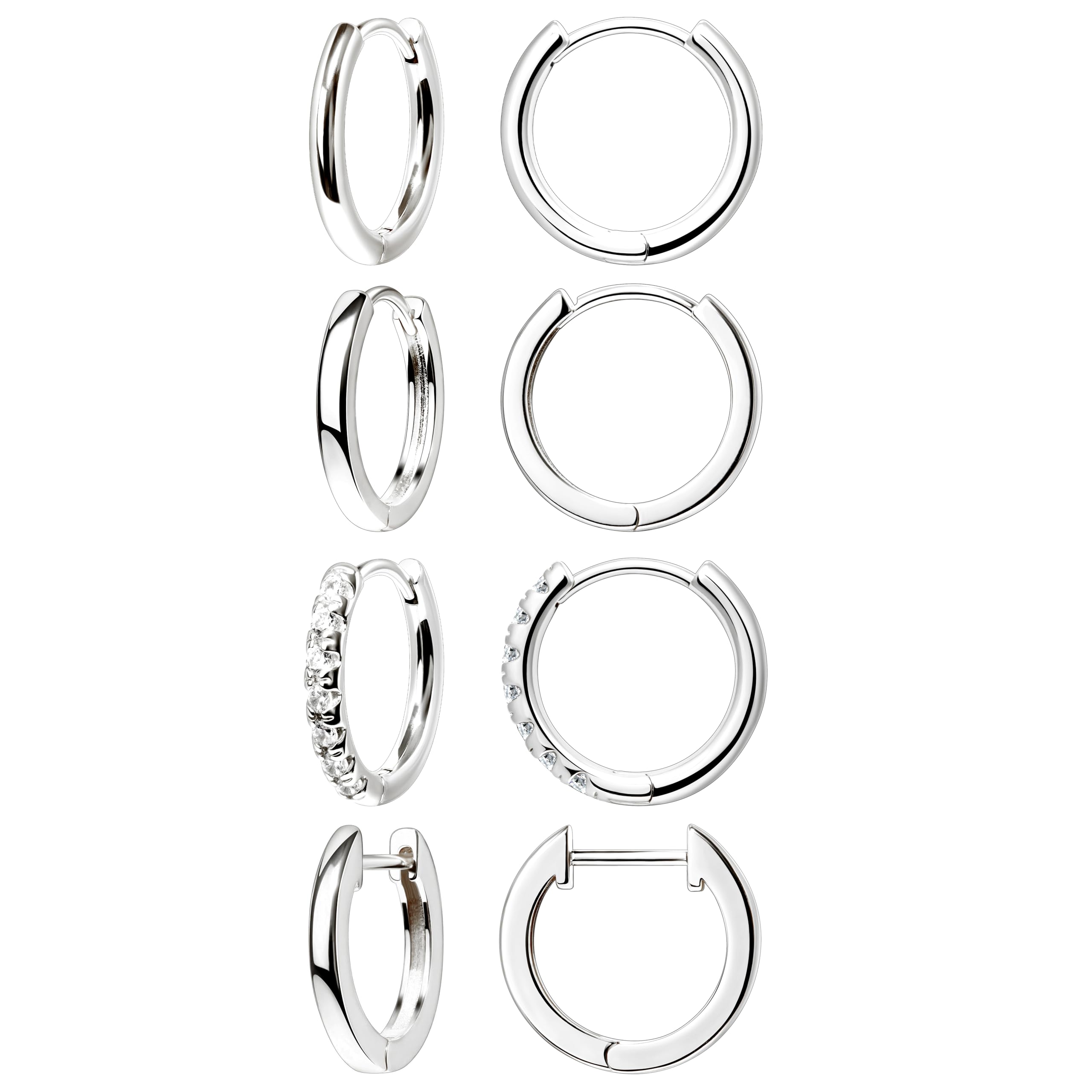 Small Gold Huggie Hoop Earrings Set for Women Men Hypoallergenic 14K Plated Stack Cartilage Earrings, Sterling Silver Multiple Piercing Lightweight Mini Thin Cute Dainty Trendy Jewelry Gifts for Women