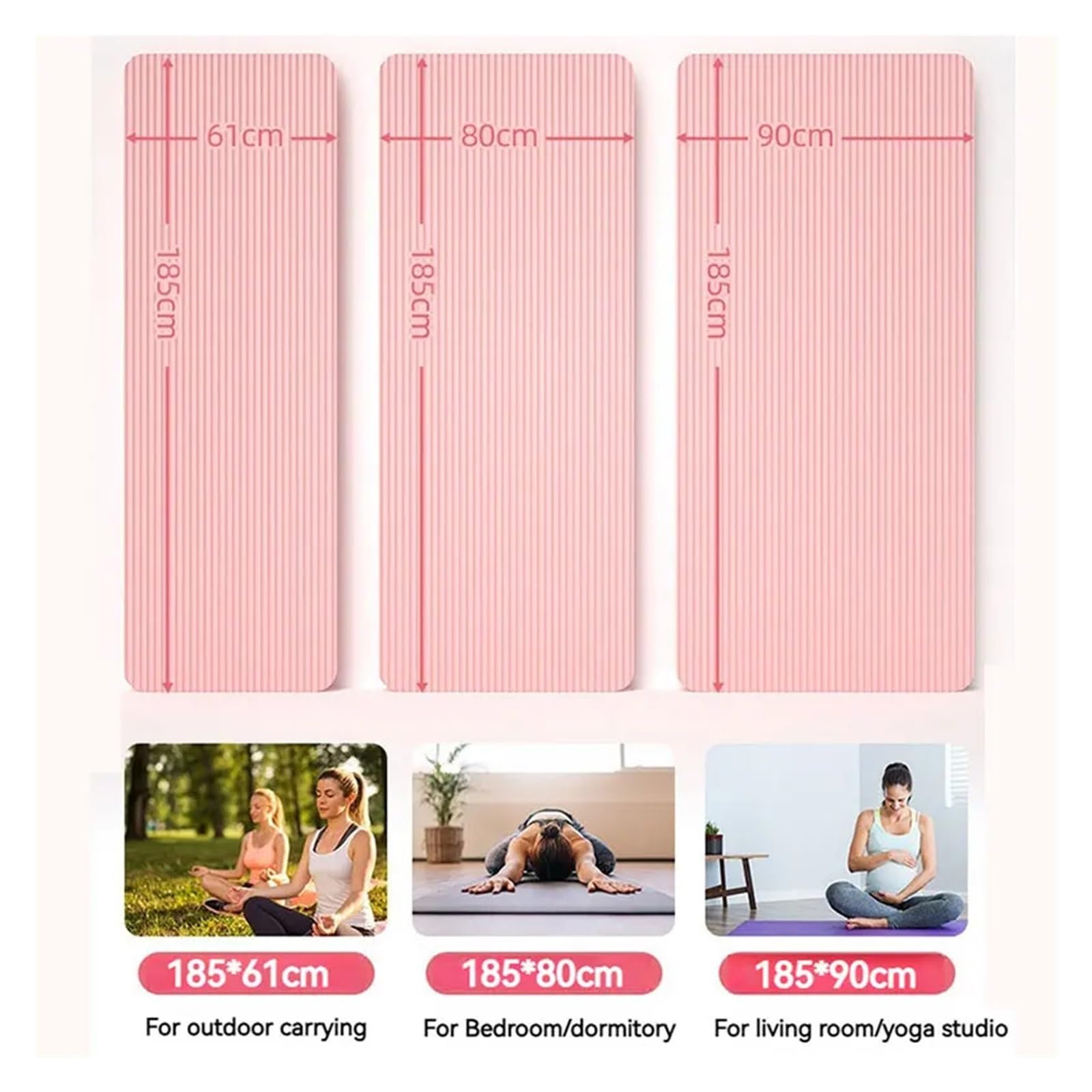 10 mm dickes, rutschfestes Yogamatten-Set mit Taschengurten