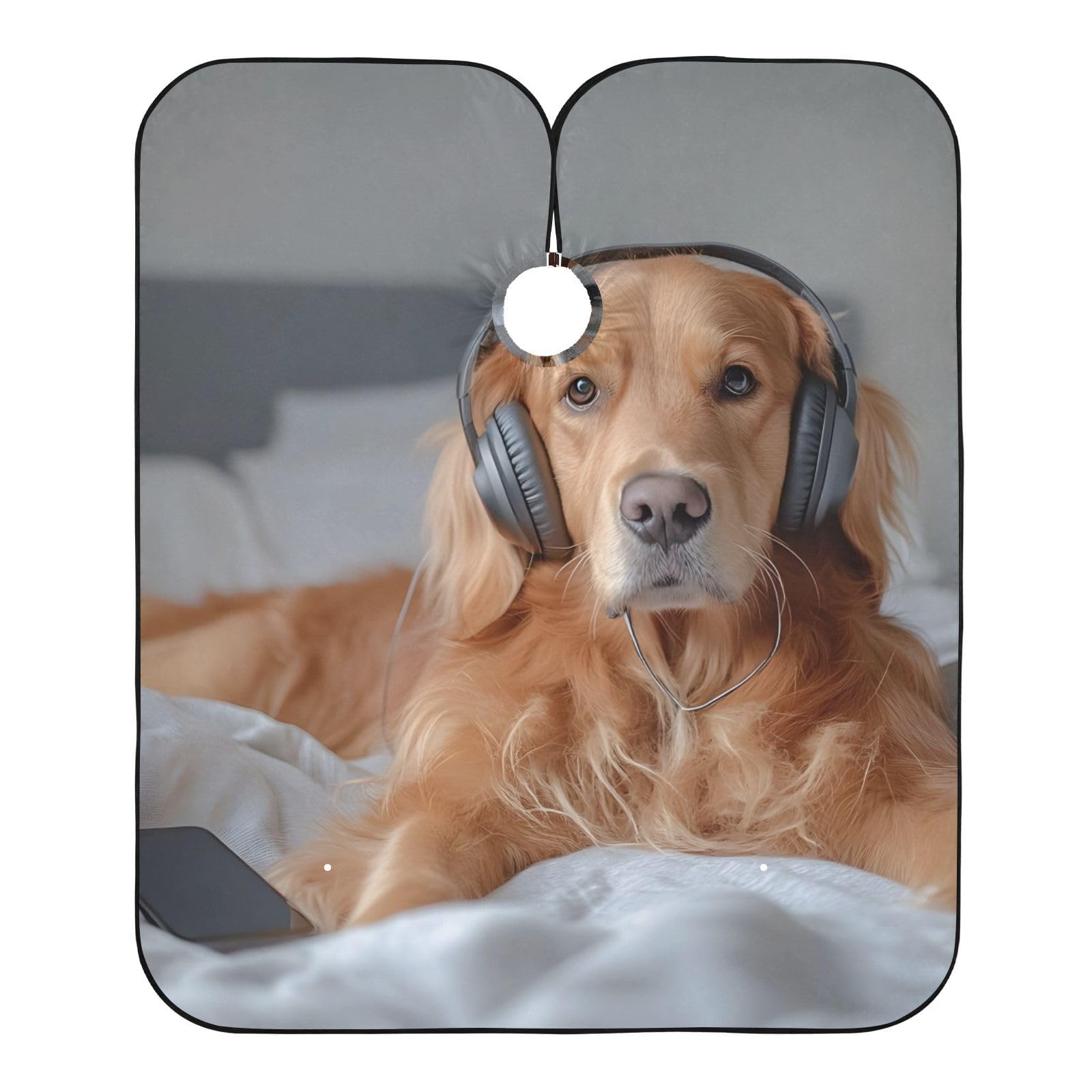 Hezely Golden Retriever Dog Hair Dye Cape, Barber Cape for Adults,Waterproof Salon Cape,Waterproof Hairdressing Styling Hair Cutting, 65