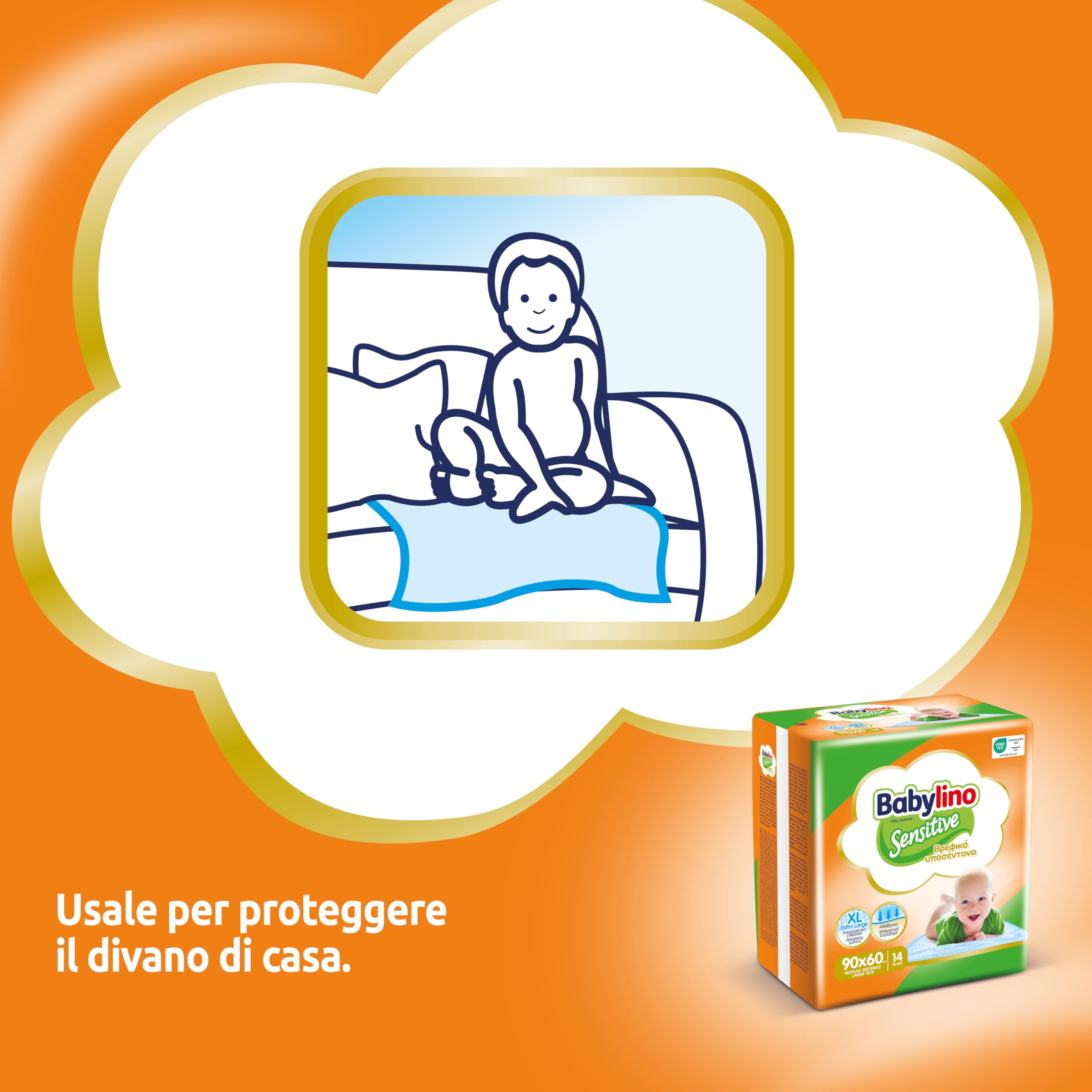 Babylino Sensitive Teli Cambio 90x60cm, 14 sztuk