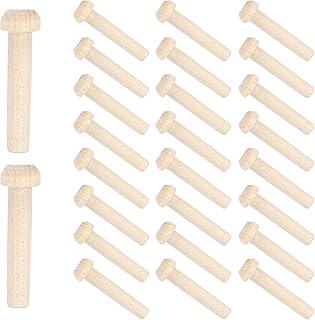 MECCANIXITY Wooden Axle Pegs 7/32" Dia. 1-3/8" Length, Unfinished Wood Pegs for DIY Model Cars Trucks, 25pcs
