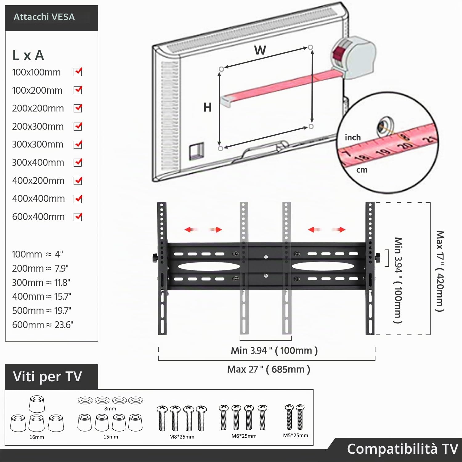 Supporto Staffa TV da 30 a 60 pollici Pavimento Carrello Porta TV Schermi Monitore LCD LED Plasma con Ruote Ripiani Carico 50 KG di Altezza e Angolo Regolabile