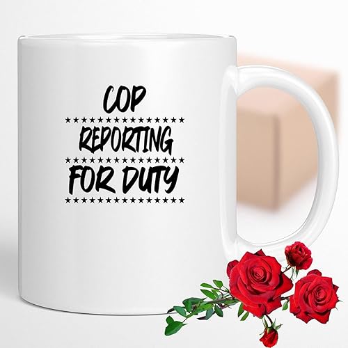 Miniatura 1 de Coffee Mug Cop Reporting for Duty Funny Gifts for Men Women Coworker Family Lover Special Gifts for Birthday Christmas Funny Gifts Presents Gifts