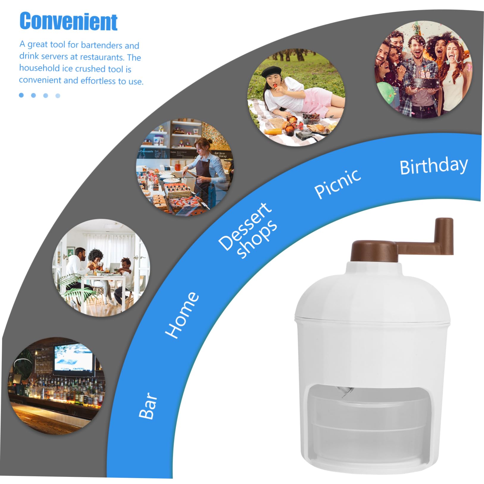 BRIGHTFUFU Manual Handheld Ice Crusher Portable Ice Shaving Tool for Slushies Cones and Refreshing Drinks Lightweight and Easy to Clean for Home Camping and Parties