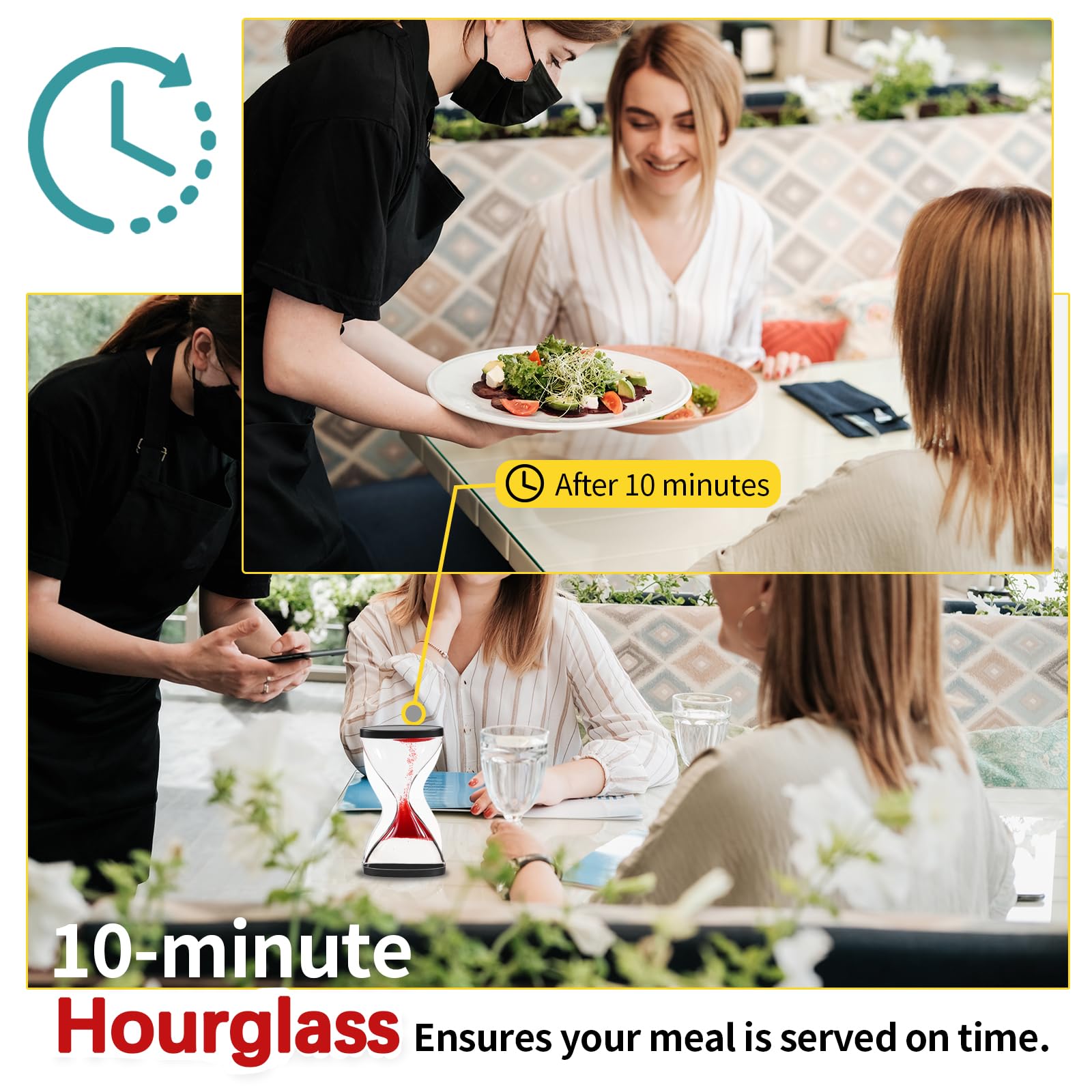 Clessidra a Sabbia 10 Minuti con Effetto Anti-Gravità – Timer Sensoriale Premium, Sabbia Mobile per Decorazione Vintage da Scrivania, Aiuto Concentrazione per Adulti e Bambini(Rosso)