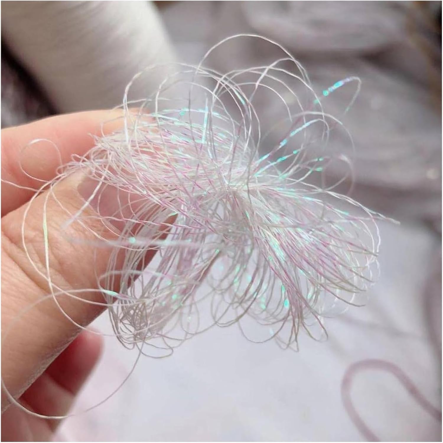 Hilo para Crochet, Hilo para Crochet, 250 G, Hermosa Madeja De Hilo Metalizado De Viscosa Brillante para Tejer A Mano, Seda Dorada Y Plateada, Hilo Fino para Crochet., White Mirage, 250 g