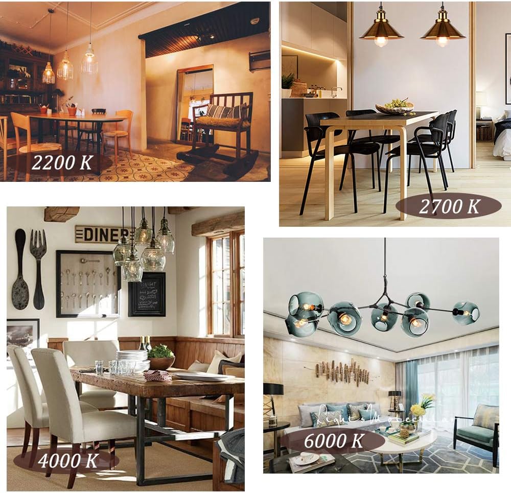 Top Rated TANGCISON Edison LED Light Bulb,Warm White 2700k Soft Mood Lighting (6 Pack), Flicker Free 800 Lumens 60 Watt Output, E26 Base,Non Dimmable