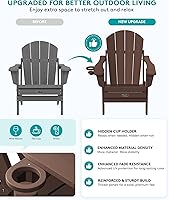 Vista 420 de SERWALL - Silla plegable Adirondack para patio, jardín, exterior, resistente a la intemperie, sillas para hoguera, color naranja