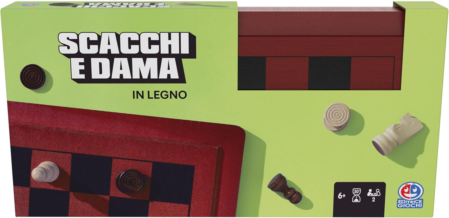 Publisher Games Set Chess and Checkers in an elegant wooden briefcase, suitable for children from 8 years,