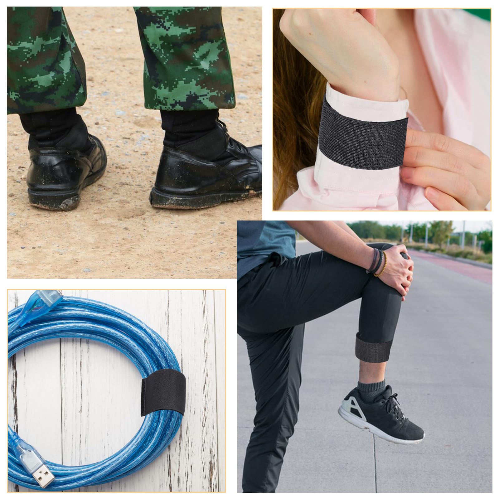 CHGCRAFT 5 unidades cinturón de hielo nailon bandas elásticas poliéster dispositivo entrenamiento deportivo negro