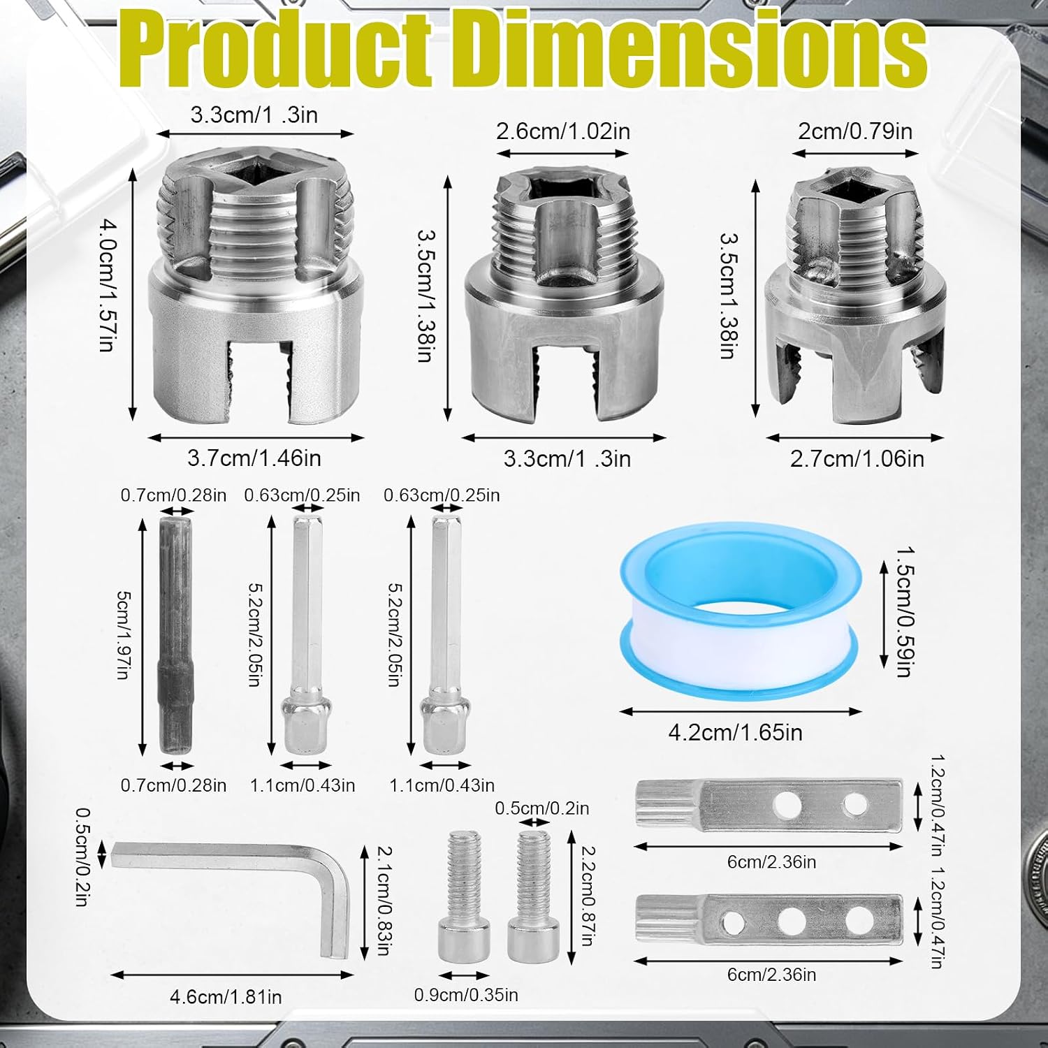 NQEUEPN 5pcs PVC Pipe Threader Kit, Internal and External Threading Tool