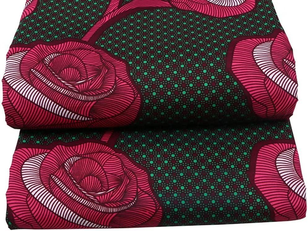 African Fabric 6 Yards Polyester Kente Print Wax Cloth Ankara Crafts Fabric