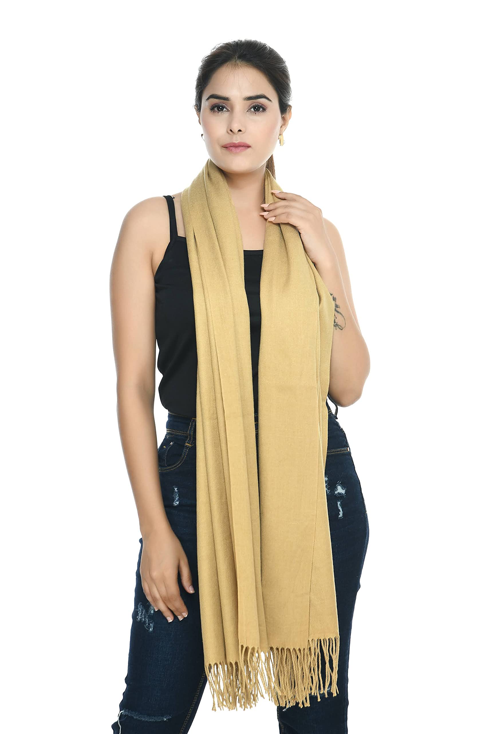 manra Women Girls Ladies Kashmiri Woolen Plain Stole-picture-41