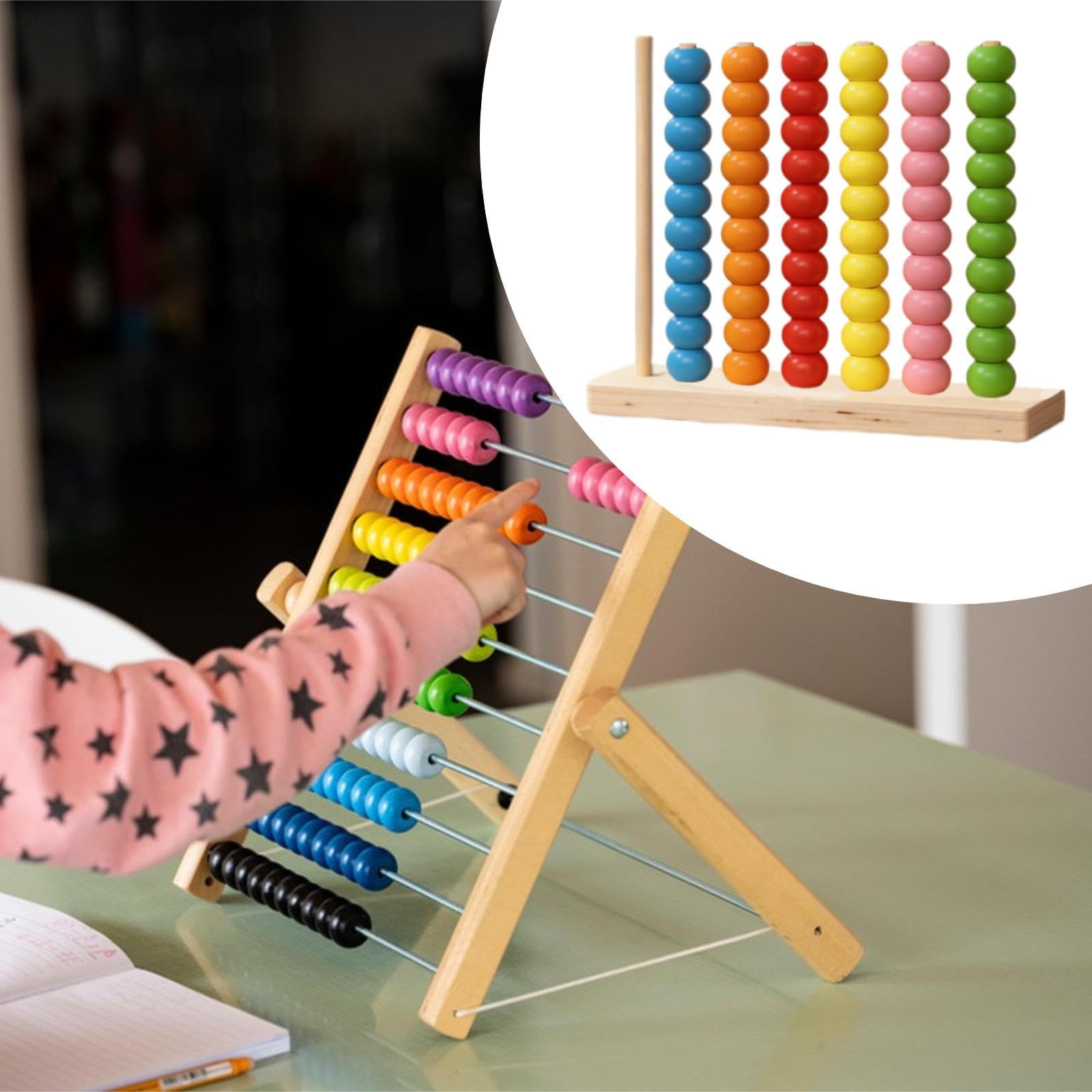Sharplace Gioco di conteggio interattivo con perline in legno per imparare a contare e smistare i colori, giocattolo educativo per bambini dai 3 anni in su, 21.5x6x20 Cm