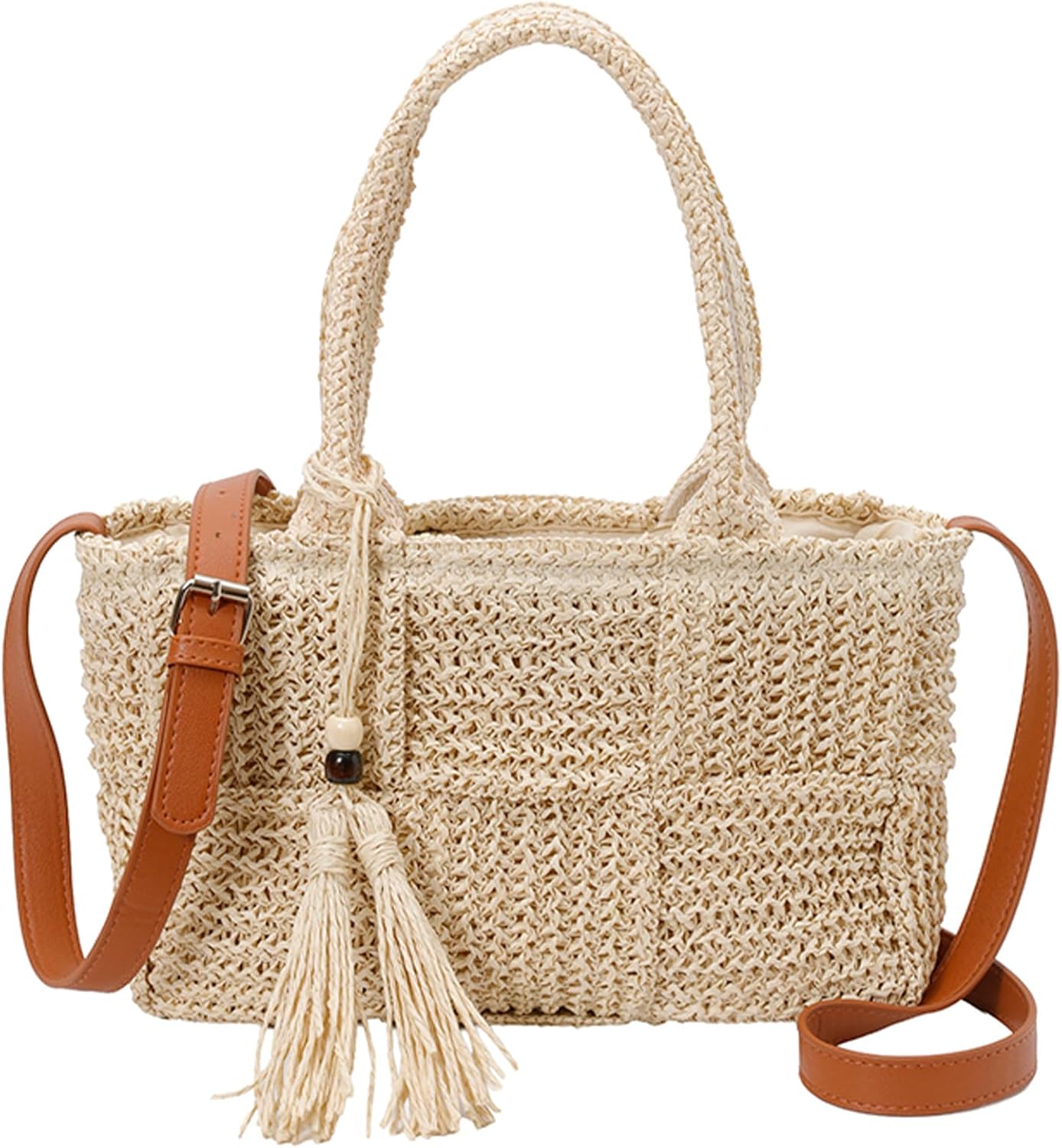 Straw Beach Bags for Women Summer Hobo Tote Woven Shoulder Bag Vacation Straw Purses Crossbody Handbags