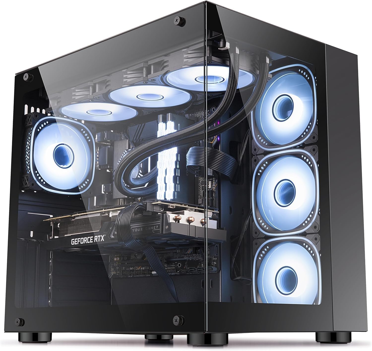 ionz Gaming PC - Desktop Computer, Ryzen 7 5800X, NVIDIA RTX 5060 Ti, 16GB RAM, 120mm AIO Liquid Cooler, 1TB NVMe SSD, 600W 80+ PSU, WiFi, Windows 11, Apex Black — view 24
