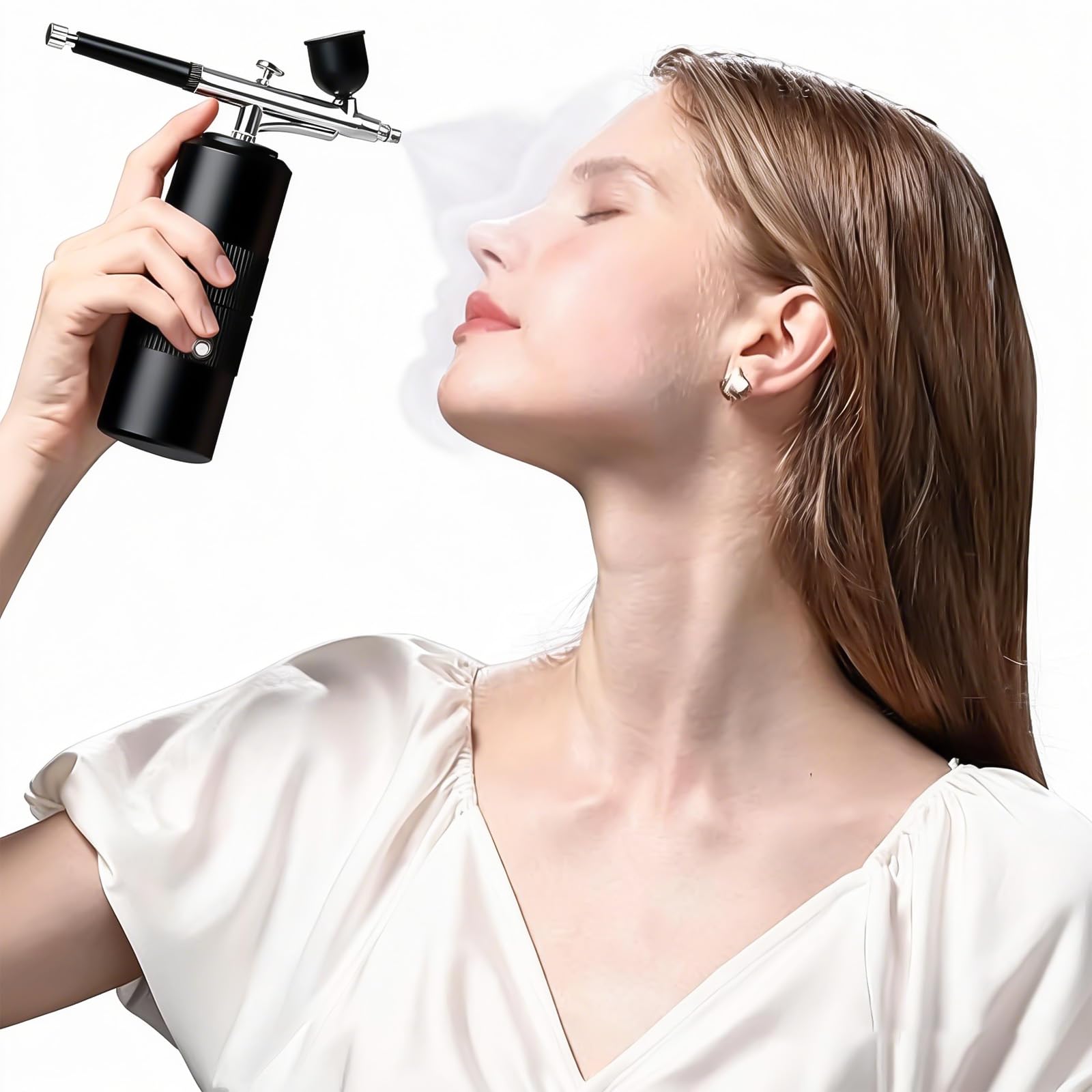 Set aerografo con compressore: pistola a spruzzo senza fili, kit aerografo, pistola portatile con compressore, pistola a spruzzo portatile ricaricabile USB, set per idratazione della pelle, tatuaggio
